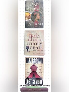 Dan Brown Hardcover Book bundle (4 books) - Da Vinci code illustrated edition